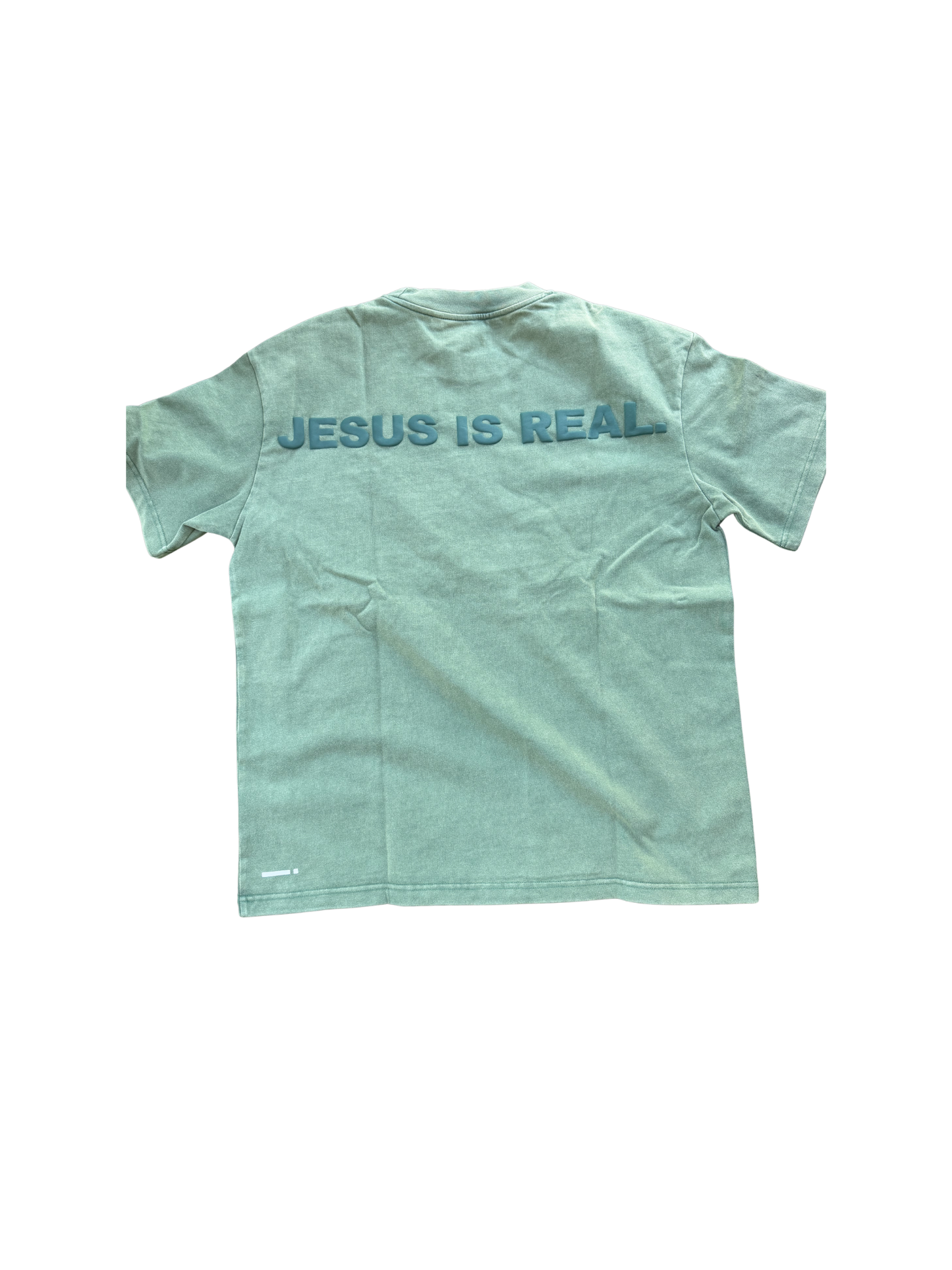 Green Acid Wash “JESUS IS REAL” Box Tee