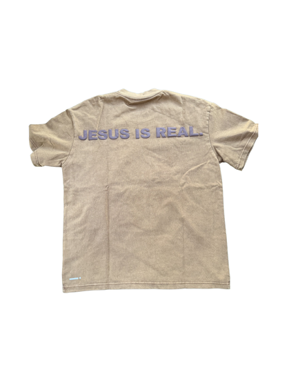 Brown Acid Wash “JESUS IS REAL” Box Tee
