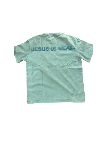 Green Acid Wash “JESUS IS REAL” Box Tee