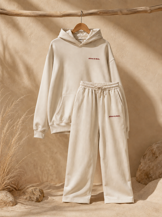 JESUS IS REAL Sweatsuit (Cream)
