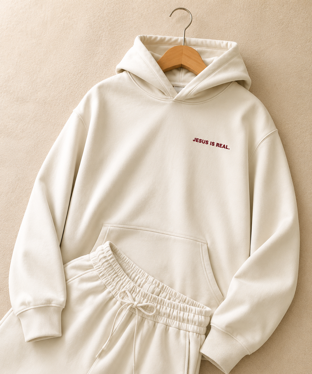 JESUS IS REAL Sweatsuit (Cream)