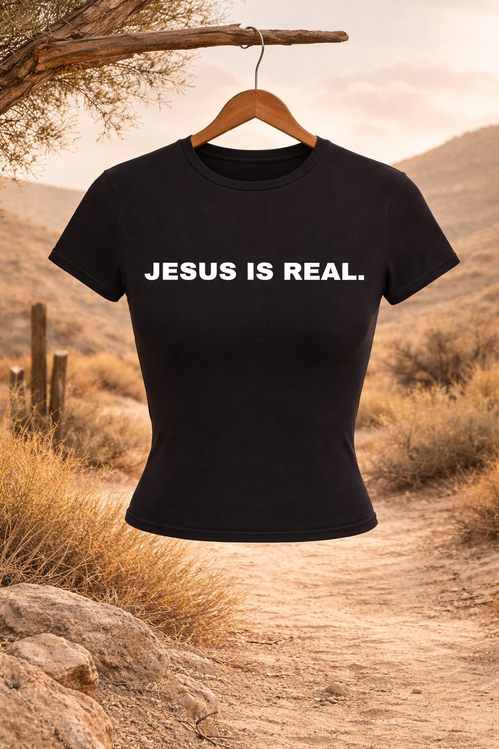 JESUS IS REAL Black Baby Tee
