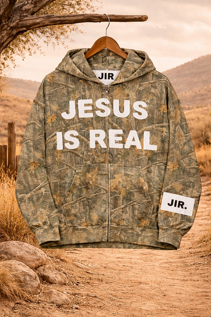 JESUS IS REAL Zip Up Hoodie