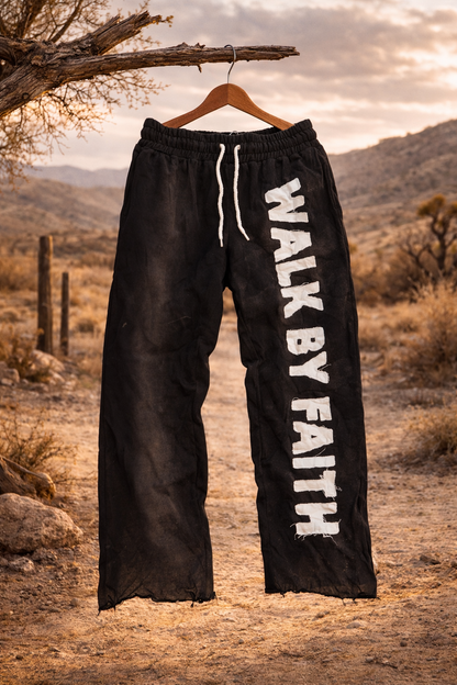 WALK BY FAITH, NOT BY SIGHT Sweatpants (Black)
