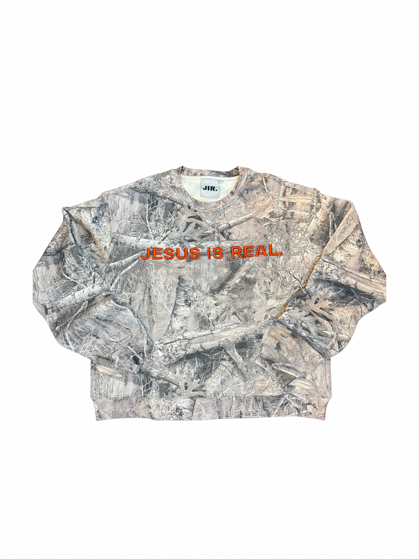 JESUS IS REAL Camo Crewneck