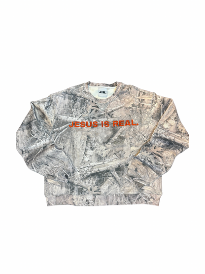 JESUS IS REAL Camo Crewneck