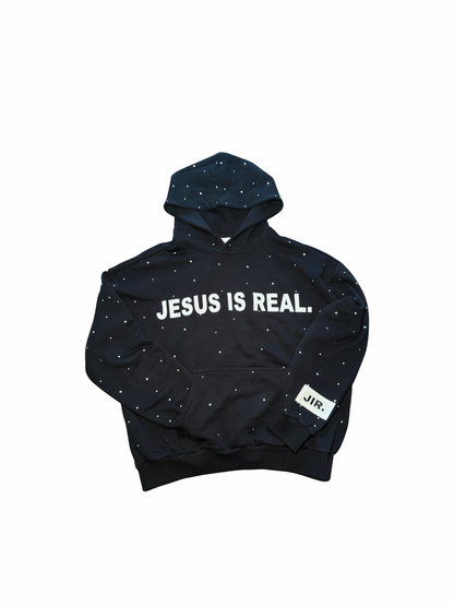 JESUS IS REAL Rhinestoned Hoodie