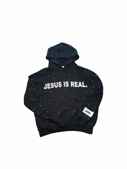 JESUS IS REAL Rhinestoned Hoodie